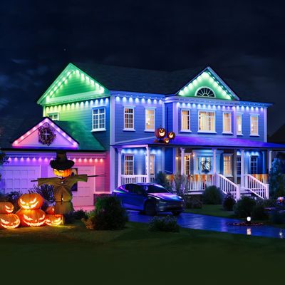 밝은 48W RGBIC CCT 스마트 Eave 야외 조명 웨딩을 위한 방수 크리스마스 생일 PC ABS 하우징 90°