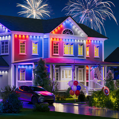 벽에 장착 된 외부 스마트 Eave 라이트 RGBIC CCT 조명 CRI 및 PC ABS 하우징